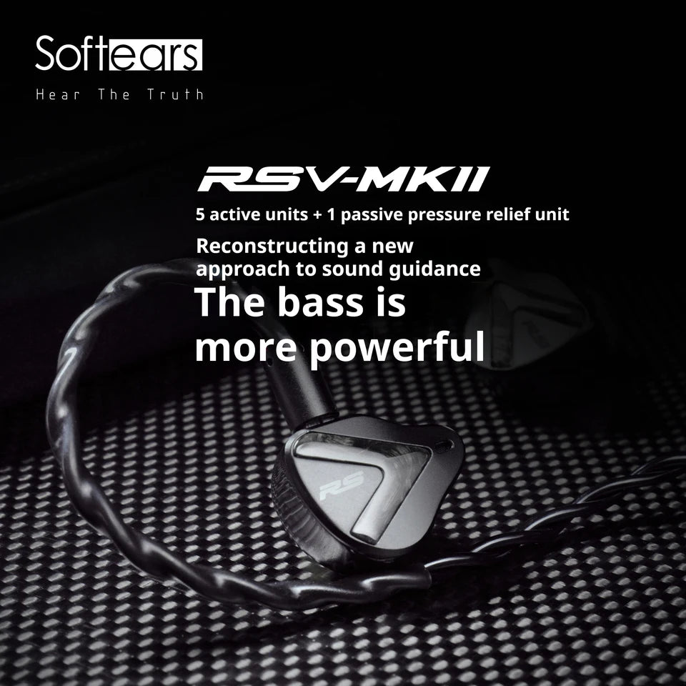 Softears RSV MKII 5BA Balanced Armature Drivers In - ear Monitor Earphone IEM with 2Pin 0.78mm Detachable Headset - The HiFi Cat