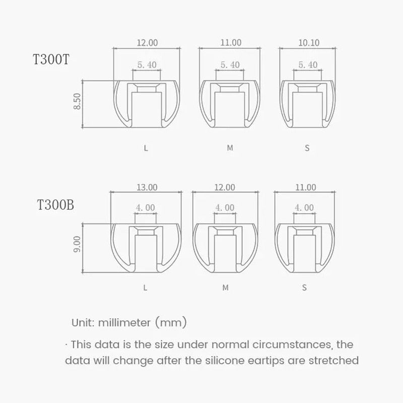 Tanchjim T - APB T300 Earphone tips Treble/ Bass Enhancing Air Pressure Balance Silicone Eartips 1 Card 2 Pairs ( T300B+T300T) - The HiFi Cat