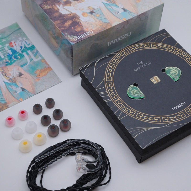 Tangzu WAN ER SG Jade Green/Blue 10mm Dynamic Driver In - ear Earphone MIC - The HiFi Cat