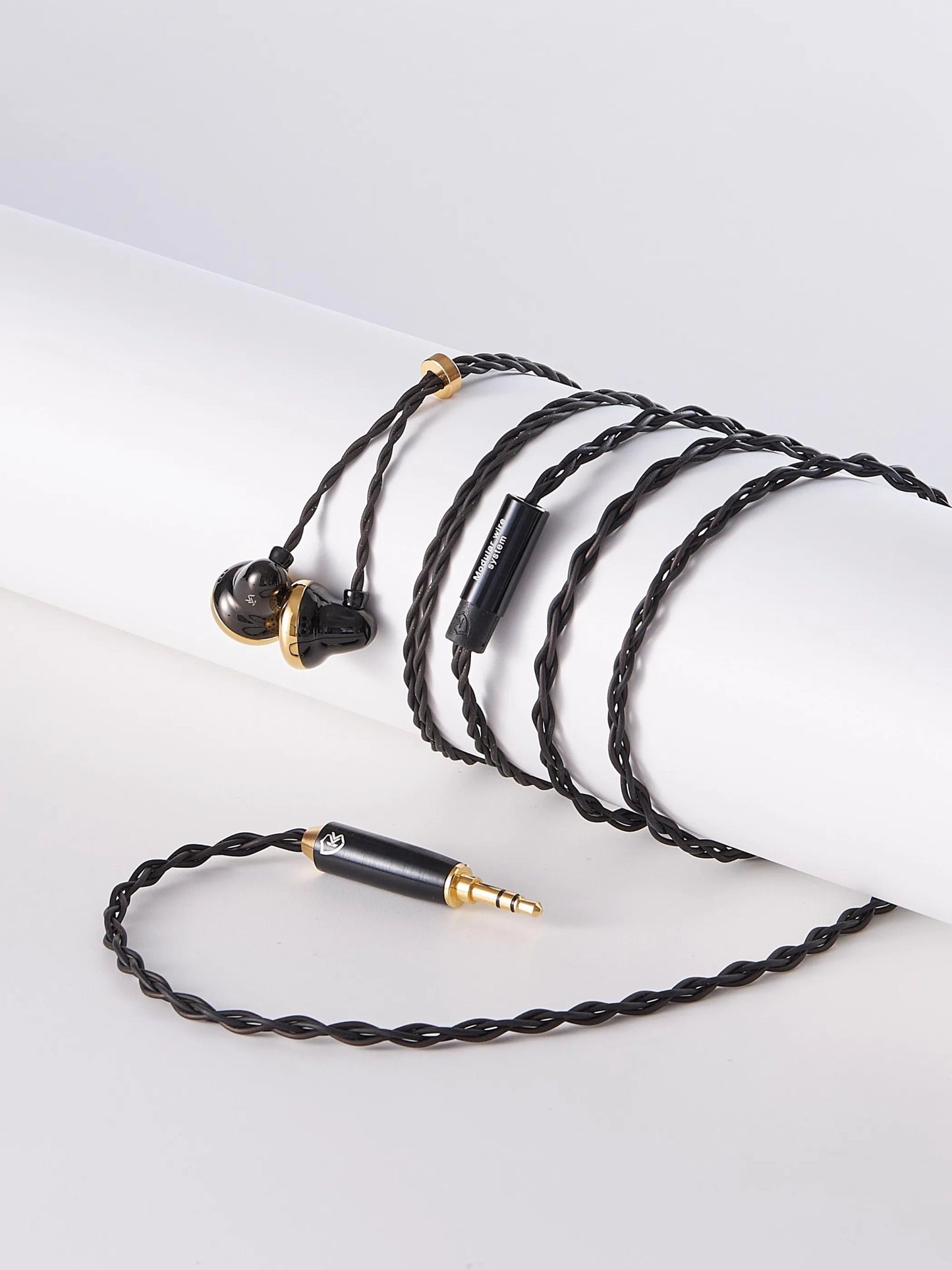 Temperament Ksearphone Black GOLD Bell 16mm Brass Flat Earphones - The HiFi Cat