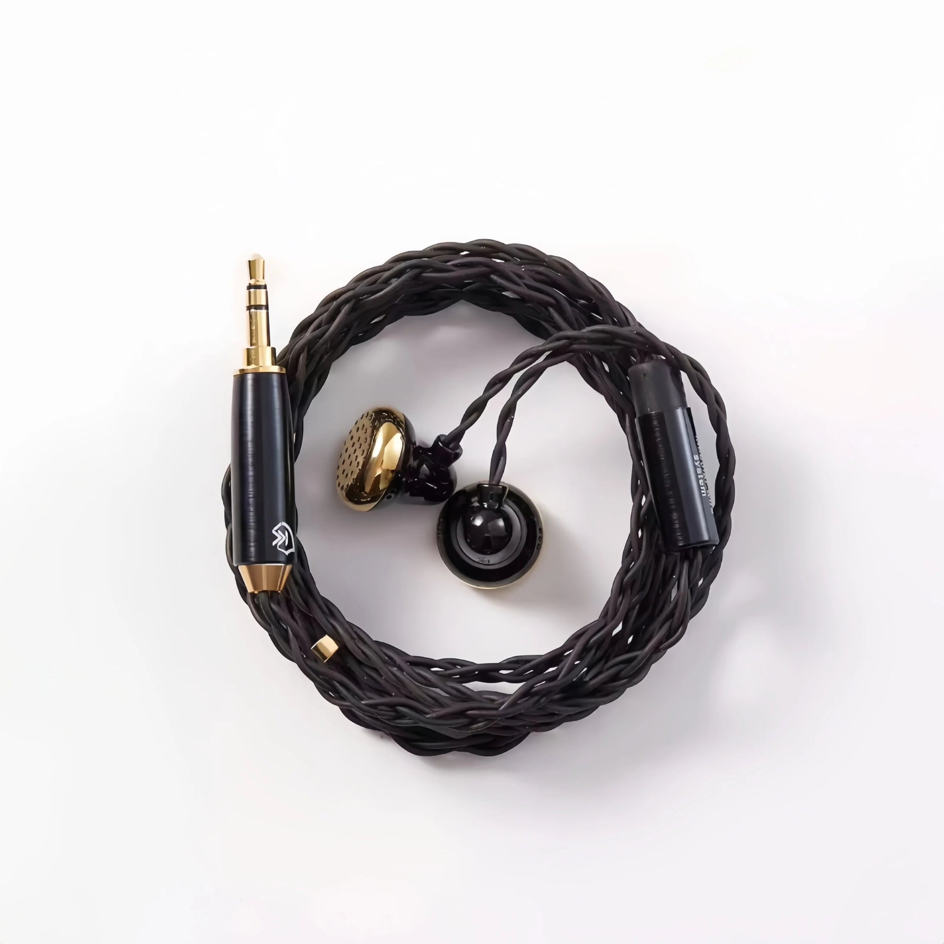 Temperament Ksearphone Black GOLD Bell 16mm Brass Flat Earphones - The HiFi Cat