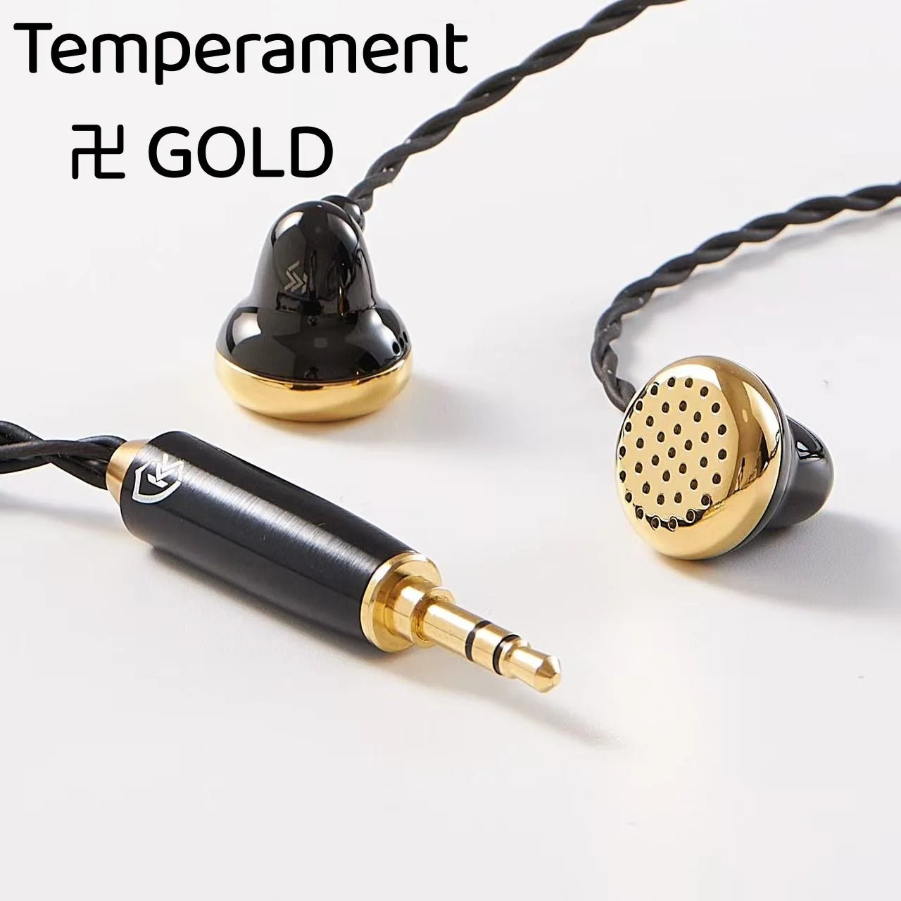 Temperament Ksearphone Black GOLD Bell 16mm Brass Flat Earphones - The HiFi Cat