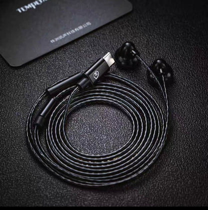 Temperament X6/x6s In Ear Flat Head Plug Earphones 16mm Wired Headset - The HiFi Cat