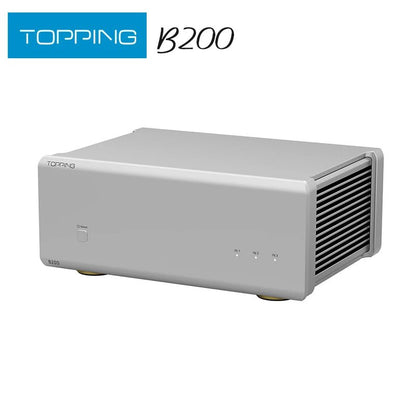 Topping B200 Mono Pure Power Amplifier | SNR 145dB | Balanced XLR/TRS Inputs | Silver / Black - The HiFi Cat