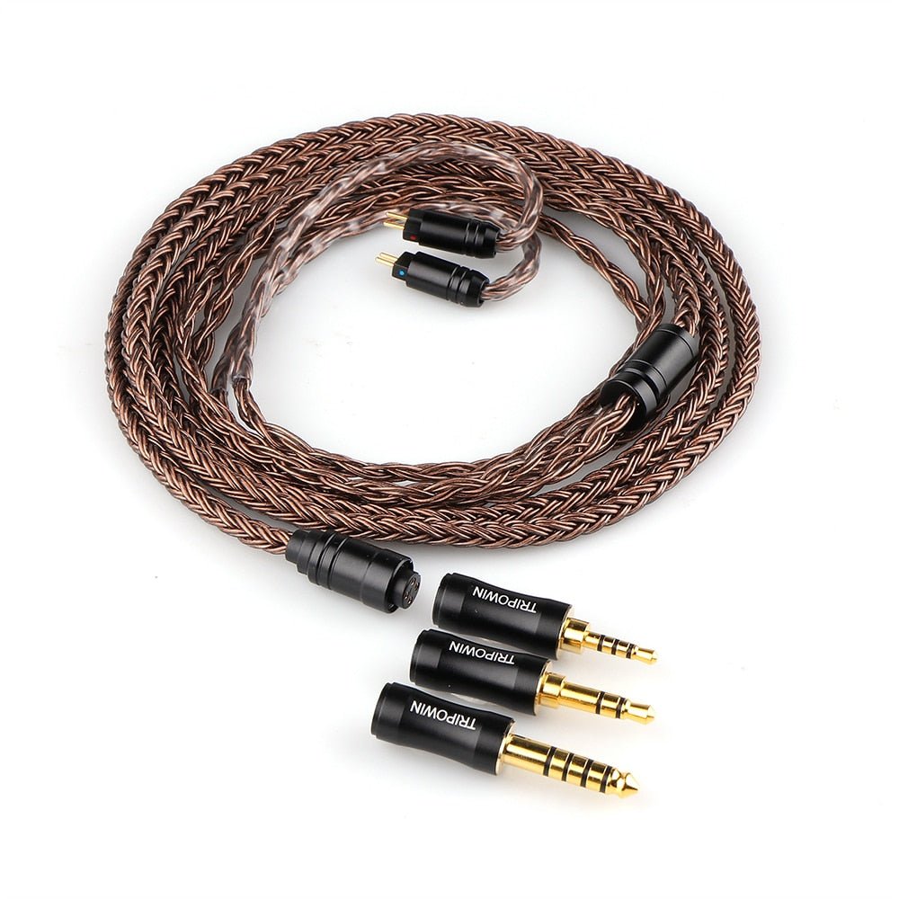 Tripowin Amber 32AWG OFC Oxygen Free Cable HiFi IEM Cable with Interchangeable 2.5mm 3.5mm 4.4mm Plug PVC Sleeve for Audiophile - The HiFi Cat