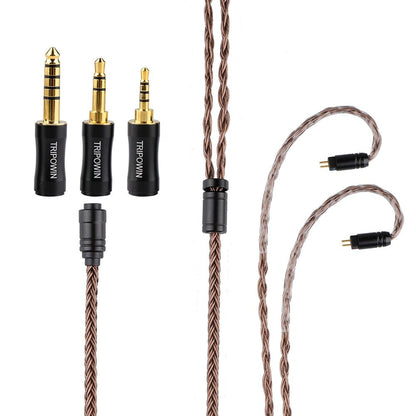 Tripowin Amber 32AWG OFC Oxygen Free Cable HiFi IEM Cable with Interchangeable 2.5mm 3.5mm 4.4mm Plug PVC Sleeve for Audiophile - The HiFi Cat