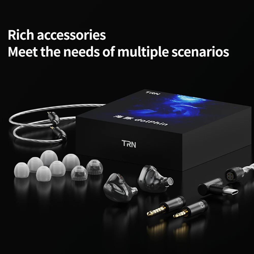 TRN Dolphin 10mm Dual Magnetic Circuit Dynamic Driver IEM - The HiFi Cat