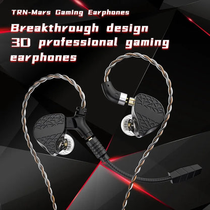 TRN Mars 1DD+1BA +1Vibration with Microphone Triple Hybrid Drivers Earphones - The HiFi Cat