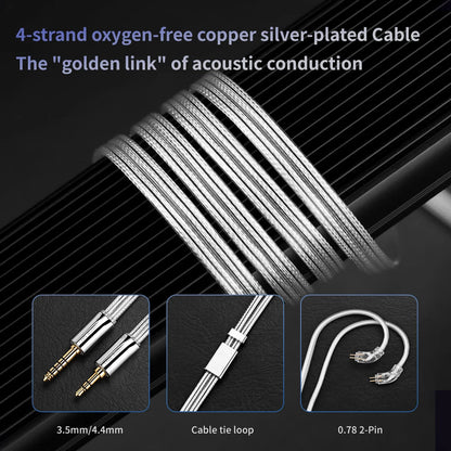 TRN MERMAID 10mm Dynamic Driver IEM | 0.78mm 2 - Pin Detachable Cable - The HiFi Cat