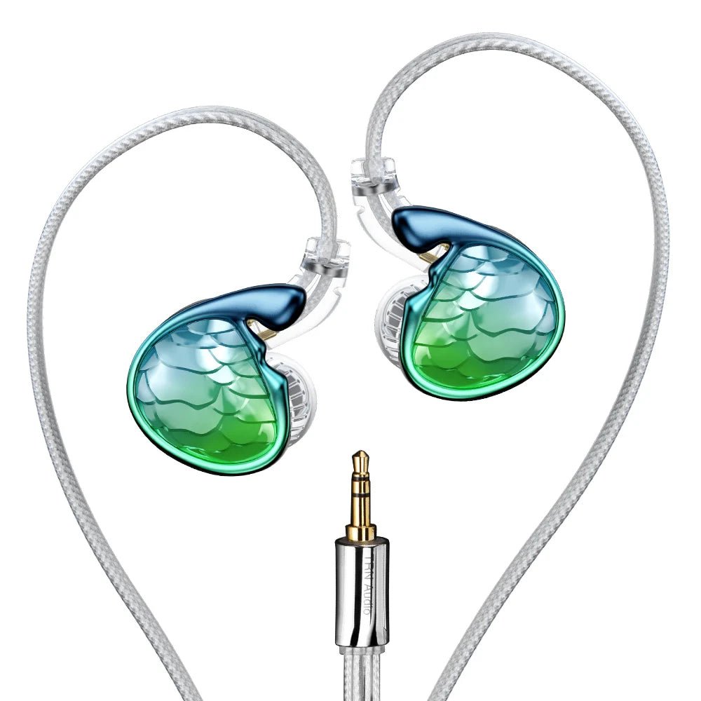TRN MERMAID 10mm Dynamic Driver IEM | 0.78mm 2 - Pin Detachable Cable - The HiFi Cat