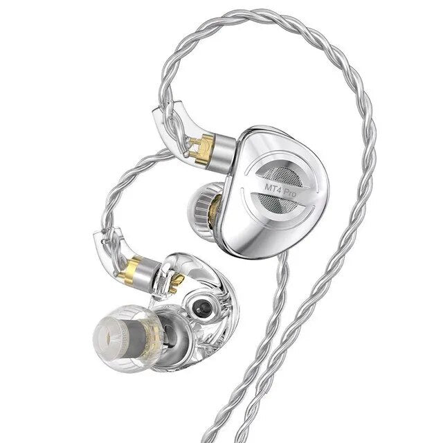 TRN MT4 PRO 2DD Bass Dual Dynamic Headset In Ear Earphone - The HiFi Cat