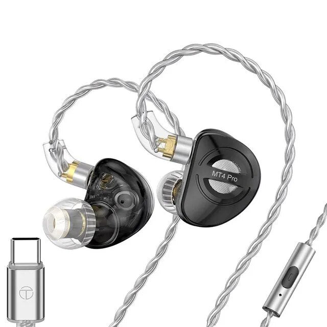 TRN MT4 PRO 2DD Bass Dual Dynamic Headset In Ear Earphone - The HiFi Cat