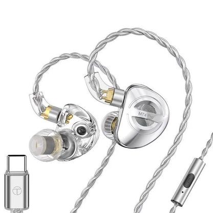 TRN MT4 PRO 2DD Bass Dual Dynamic Headset In Ear Earphone - The HiFi Cat