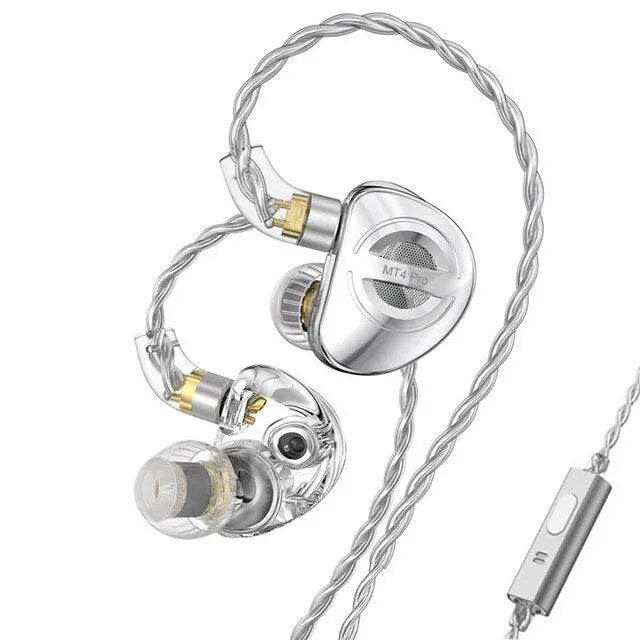 TRN MT4 PRO 2DD Bass Dual Dynamic Headset In Ear Earphone - The HiFi Cat