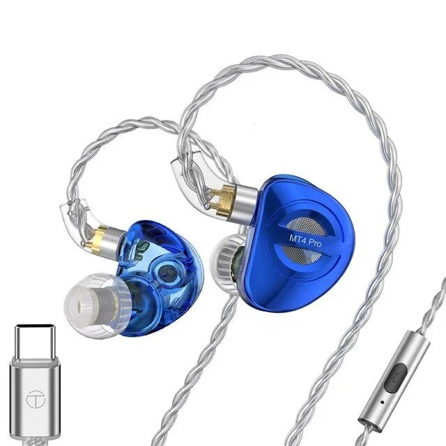 TRN MT4 PRO 2DD Bass Dual Dynamic Headset In Ear Earphone - The HiFi Cat