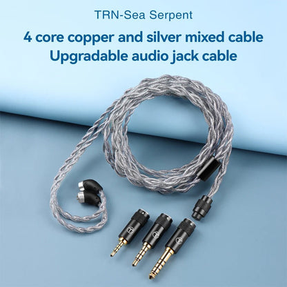 TRN Sea Serpent 4 core copper silver mixed cable Upgraded Earphone Cable - The HiFi Cat