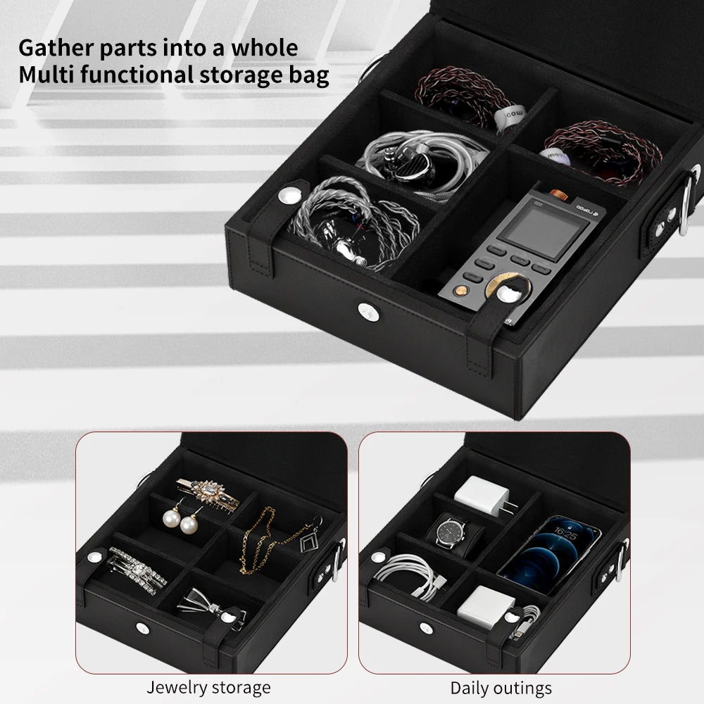TRN T-BOX IEM Aufbewahrungstasche – Tragbares Premium-PU-Leder-Organizer für Audiophile – The HiFi Cat