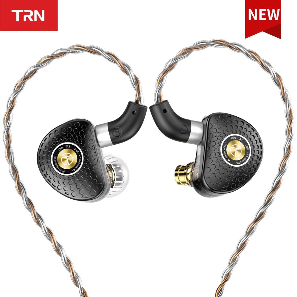 TRN TA3 Hi - FI 1BA 2DD In - ear Monitors Earphone Knowles Hybrid Beryllium - plated - The HiFi Cat