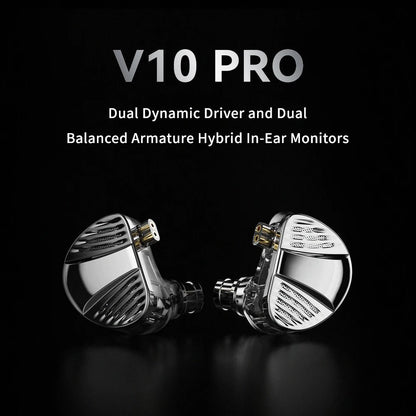 TRN V10 PRO 2DD+2BA Hybrid In - Ear Monitors with Replaceable Cable - The HiFi Cat