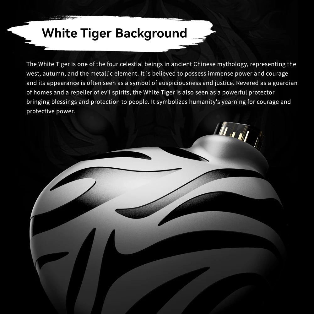 TRN White Tiger Hybrid Dual Dynamic Driver Planar Diaphragm Earphones - The HiFi Cat