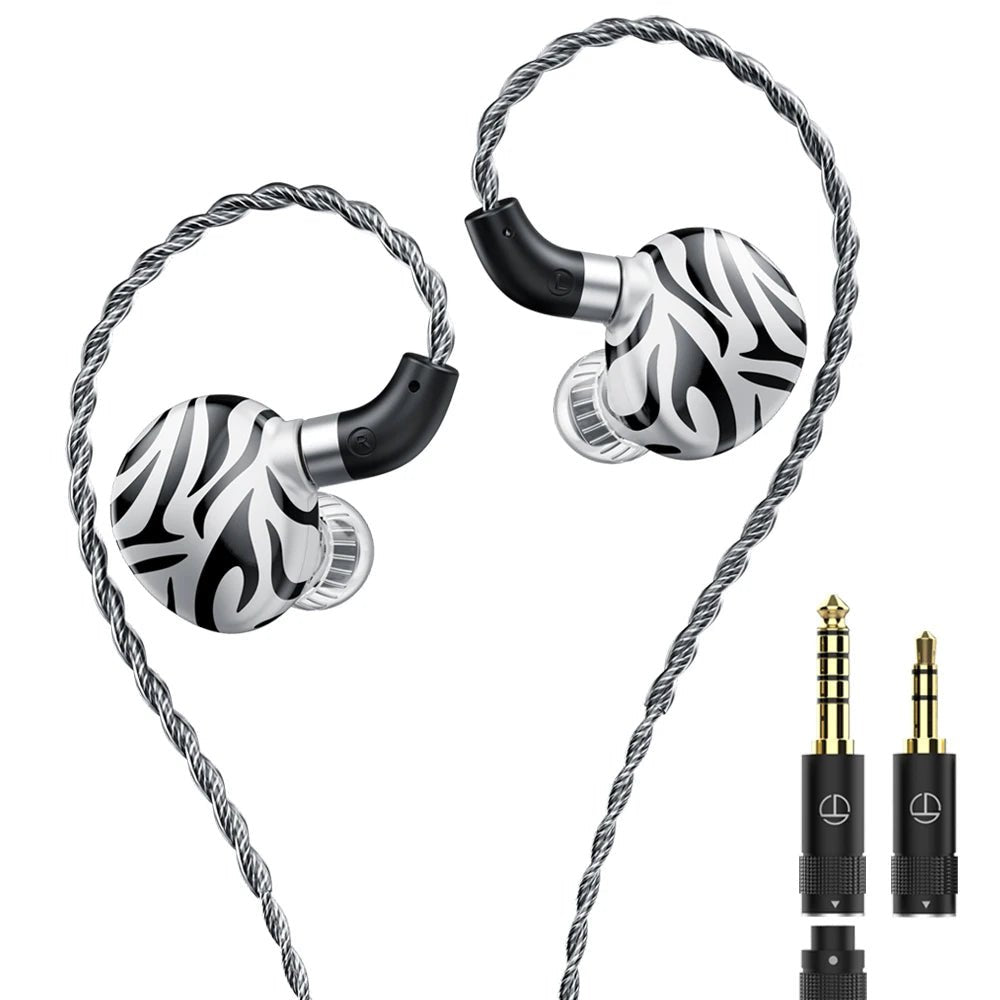 TRN White Tiger Hybrid Dual Dynamic Driver Planar Diaphragm Earphones - The HiFi Cat