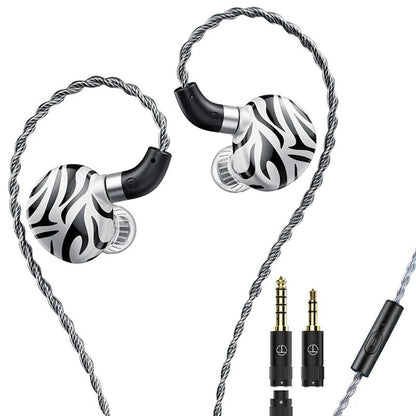 TRN White Tiger Hybrid Dual Dynamic Driver Planar Diaphragm Earphones - The HiFi Cat