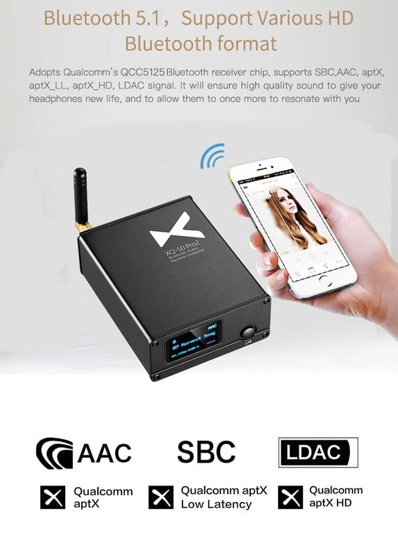 XDUOO XQ - 50 Pro2 Bluetooth 5.1 Audio Receiver Converter - The HiFi Cat