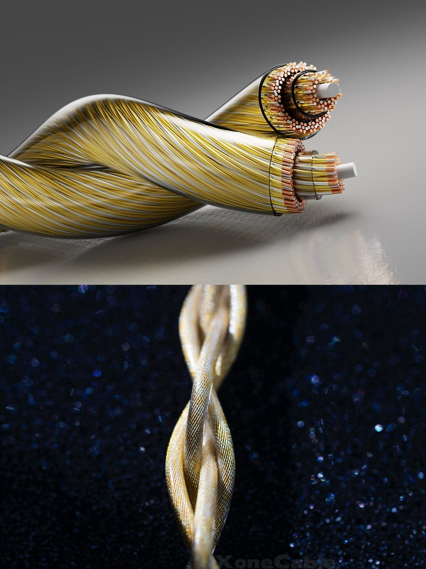 XONE 2025 Sun God SOL Flagship 7N single - crystal copper gold - plated Headphone Cable - The HiFi Cat