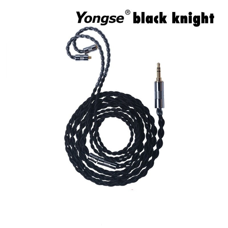 Yongse Black Knight Earphone Upgrade Cable 4 Core Sterling Silver - The HiFi Cat