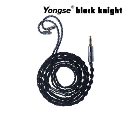 Yongse Black Knight Earphone Upgrade Cable 4 Core Sterling Silver - The HiFi Cat