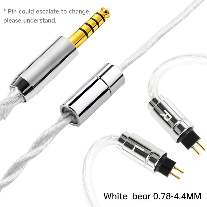 YONGSE BlackBear WhiteBear 6N Monocrystalline Copper Silver Plated Upgrade Earphone Cable - The HiFi Cat