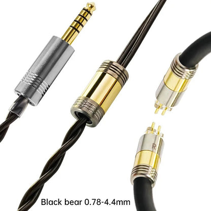 YONGSE BlackBear WhiteBear 6N Monocrystalline Copper Silver Plated Upgrade Earphone Cable - The HiFi Cat