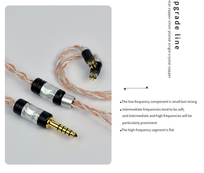 Yongse Glacier3 Earphone Upgrade Cable 4 Core Single Crystal Copper Silver Plating - The HiFi Cat