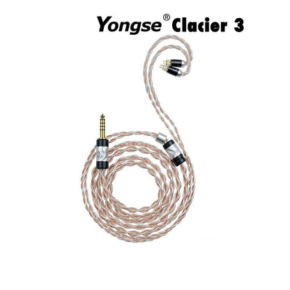 Yongse Glacier3 Earphone Upgrade Cable 4 Core Single Crystal Copper Silver Plating - The HiFi Cat