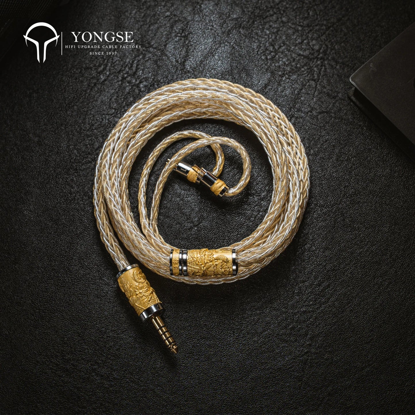 YONGSE Koi Fish IEM Cable | 16-Core Litz Pure Silver Gold-Plated + 5N Pure Silver - The HiFi Cat