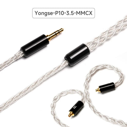 YONGSE P10 8Cores 6N Single Crystal Copper Silver Plated HiFi Earphone Cable - The HiFi Cat