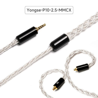 YONGSE P10 8Cores 6N Single Crystal Copper Silver Plated HiFi Earphone Cable - The HiFi Cat