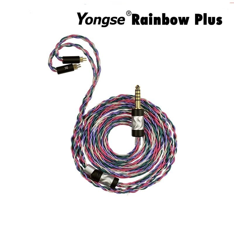 Yongse Rainbow Plus 8 core Silver - copper alloy Balanced earphone Upgrade Cable - The HiFi Cat