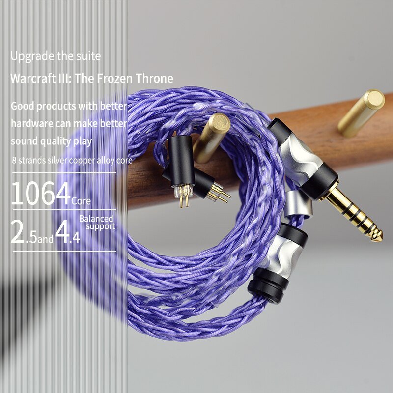 Yongse Rainbow Plus 8 core Silver - copper alloy Balanced earphone Upgrade Cable - The HiFi Cat