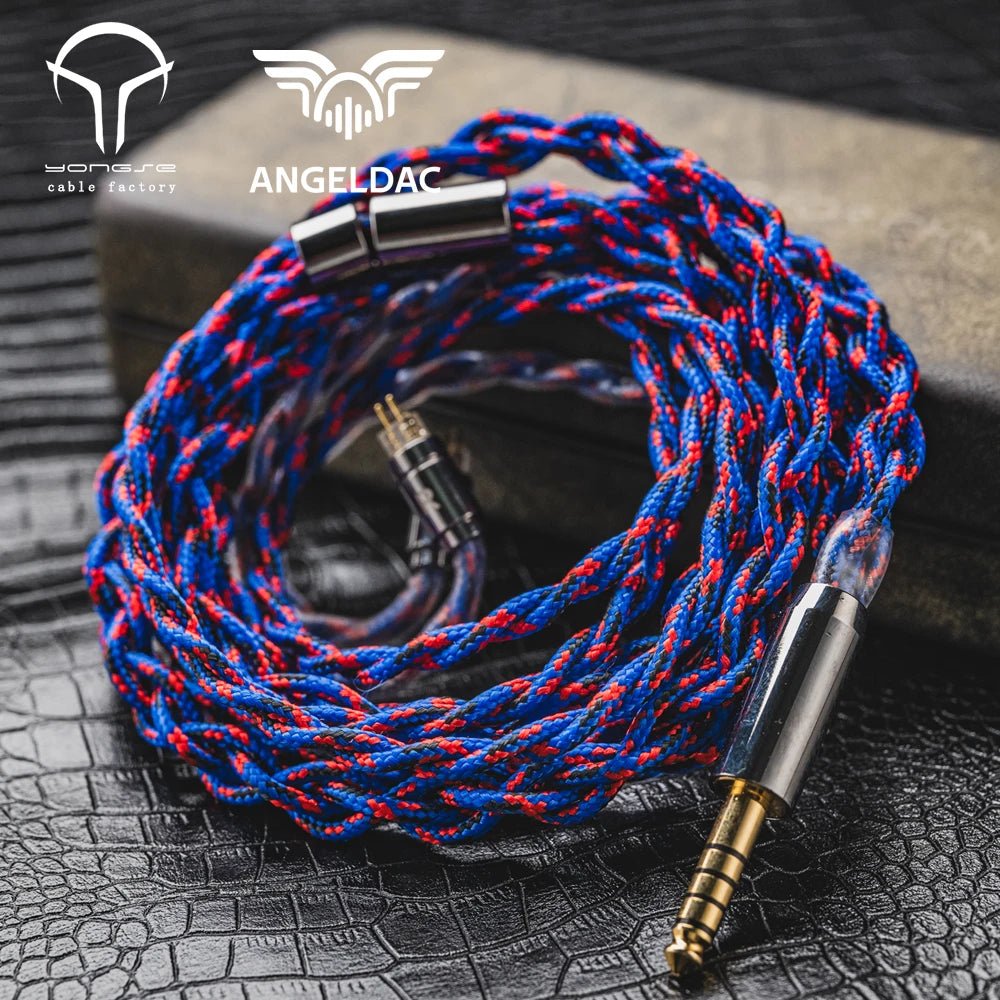 Yongse Spidey High Purity 4 Strand 6N Silver - plated Crystal Copper Earphones Upgrade Cable - The HiFi Cat