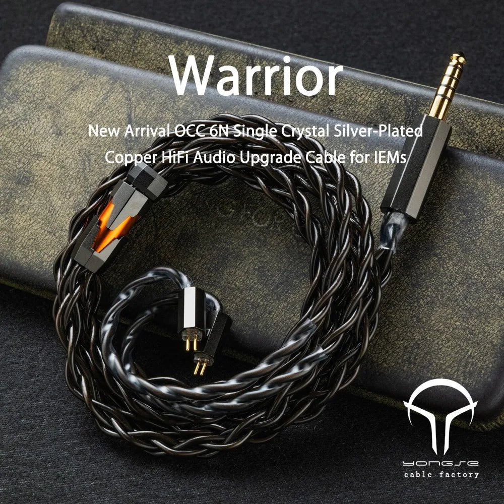 Yongse Warrior OCC 6N Single Crystal Silver - Plated Copper earphones Cable - The HiFi Cat