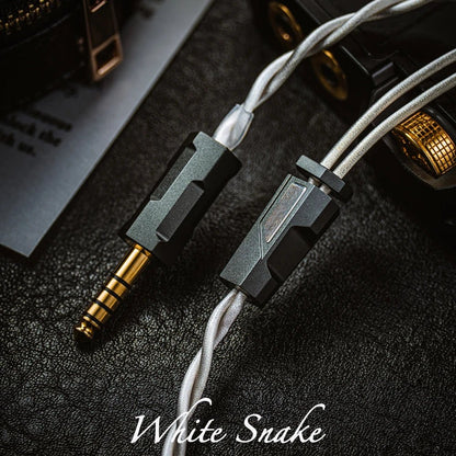 Yongse WhiteSnake Edition Sterling Silver+Silver Plated Single Crystal Copper Earphone Cable - The HiFi Cat