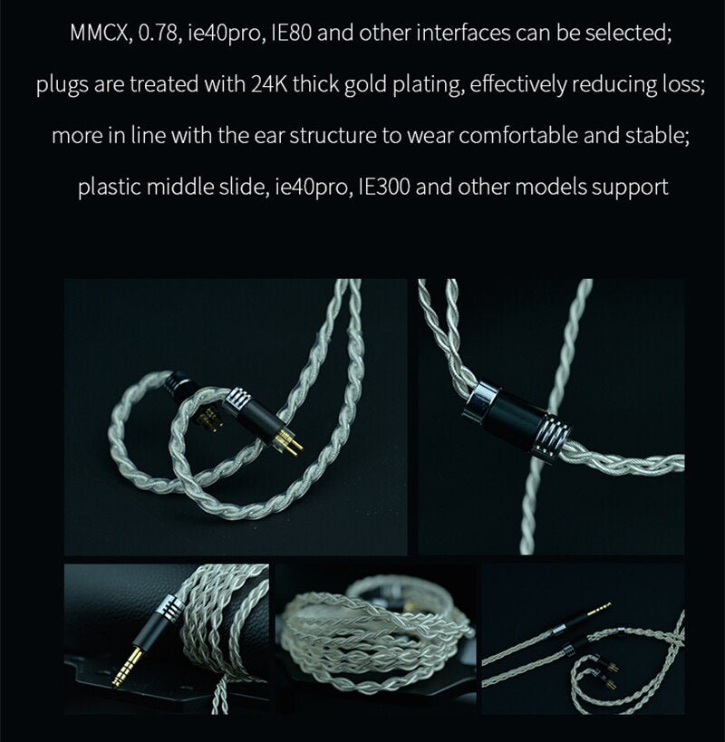 Yongse Whiteze Single Crystal Copper Plated With Silver Headphone Upgrade Cable - The HiFi Cat