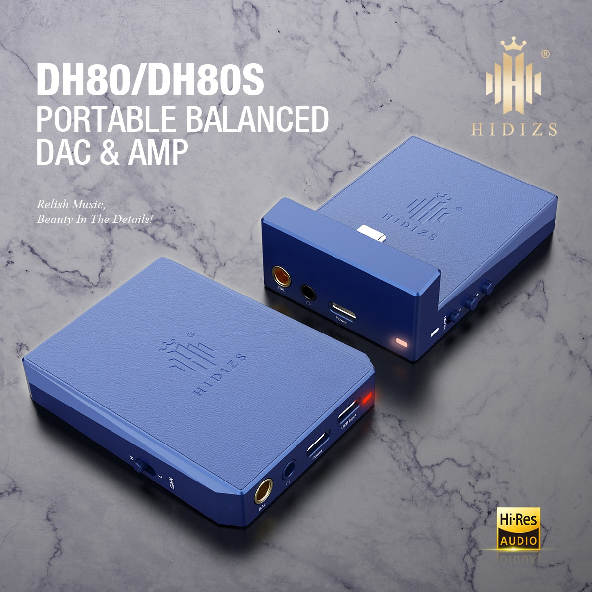 Hidizs DH80 DH80S ESS9281C PRO Chip Portable Balanced DAC AMP Headphone Amplifier Support MQA DSD128 3.5+4.4mm Output - The HiFi Cat