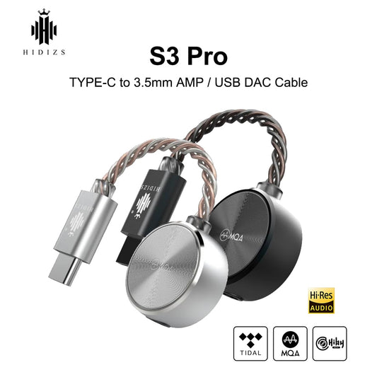 Hidizs S3 PRO ESS9281C PRO chip Portable USB DAC AMP Adapter Dongle MQA TYPE-C to 3.5mm Audio Cable Headphone Amplifier DSD128 - The HiFi Cat