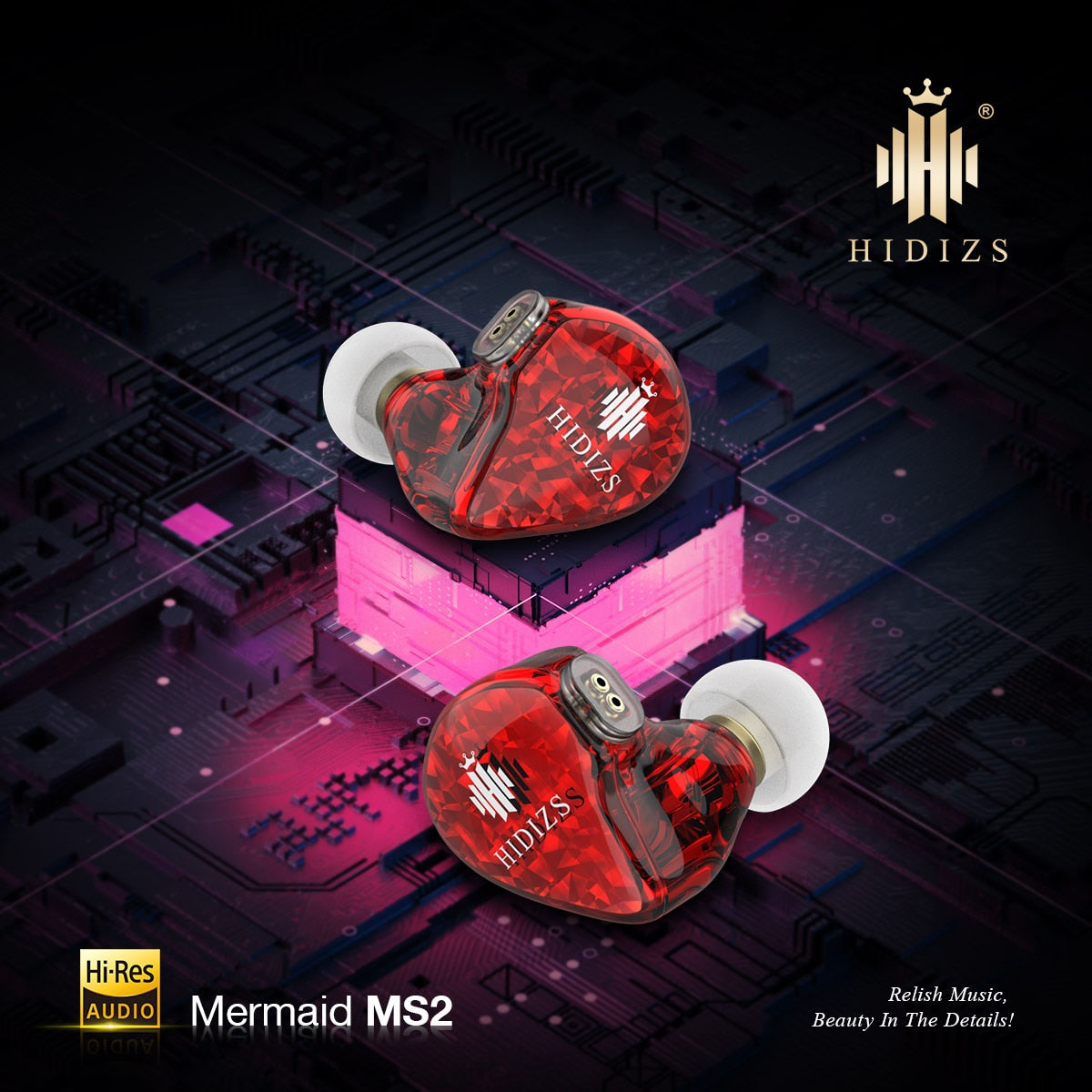 Hidizs Mermaid MS2 3.5mm 2Pin 0.78mm Detachable Cable HiFi In-Ear Headset Earphone 1DD+1BA Hybrid Drivers MonitorIEM Earbuds - The HiFi Cat