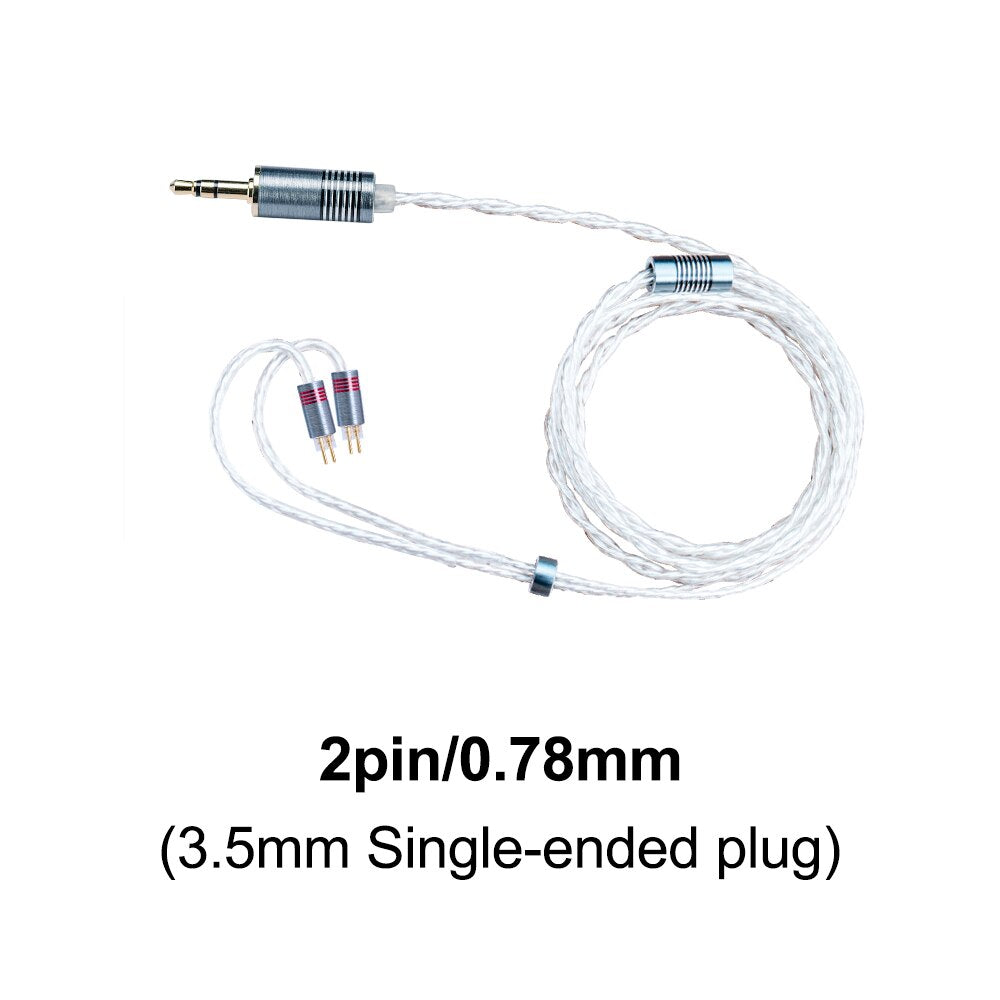 DUNU DUW01 Upgrade Earphone Cable with OFC High-Purity Silver-plated Litz Wires MMCX/0.78mm 2 Pin Connector - The HiFi Cat