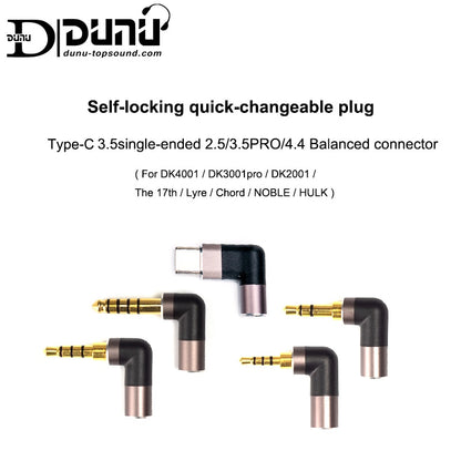 DUNU Self-locking Quick-changeable Plug TYPE-C 3.5 Single-ended 2.5/3.5PRO/4.4 Balanced Connector for Android USB C Phone - The HiFi Cat
