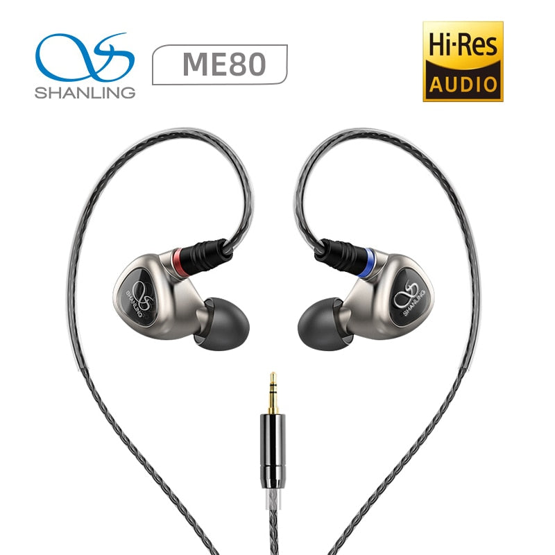 Shanling ME80 In Ear Earphone 10mm Dynamic Driver Headset Hi-Res Audio Earbuds HiFi Earphone with MMCX Connector - The HiFi Cat