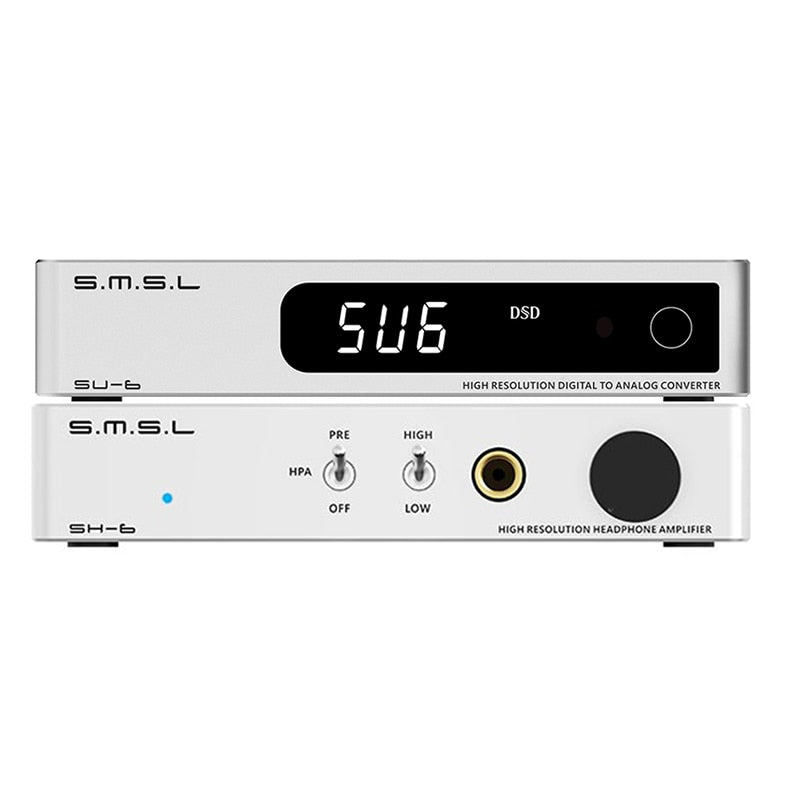 SMSL SU-6 Decoder ES9038Q2M OPA1612*4 32Bit/768kHz DSD512 Bluetooth 5.0 SU6 Desktop Mini Audio DAC with Remote Control - The HiFi Cat